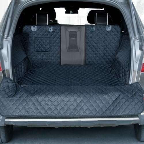 PETICON SUV Cargo Liner for Dogs, Trunk Cover with Mesh Window for Pet View