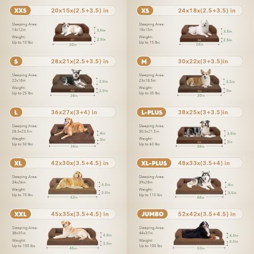 MEKIY Orthopedic XL Dog Bed with Bolster for Extra Large Size Dogs