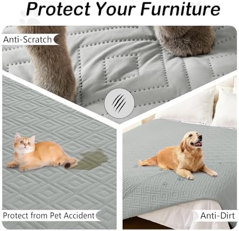 hyha Waterproof Reversible Dog Blanket, Pet Blanket for Sofa Couch