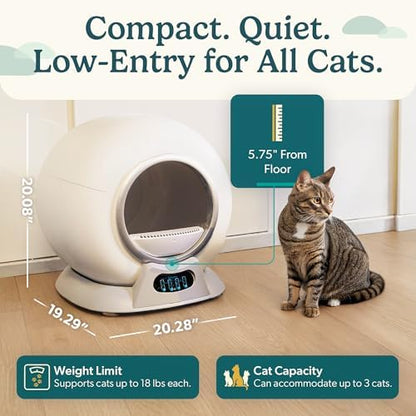 Petcove PurrTek Automatic Litter Box Self Cleaning 5GHz Wi-Fi, Odor Control