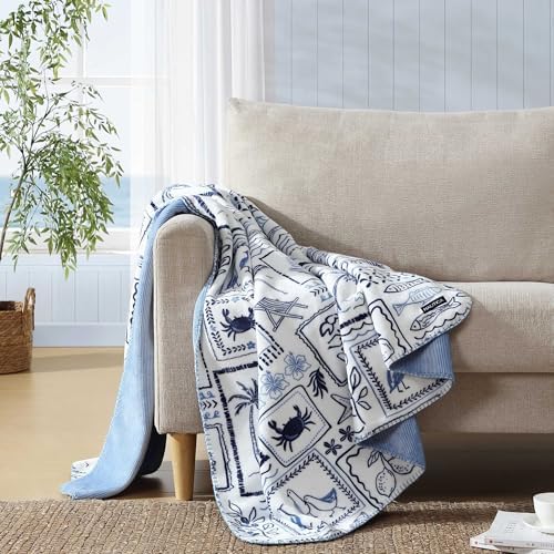 Nautica - Plush Fleece Throw Blanket for Bed or Couch, 50 x 60
