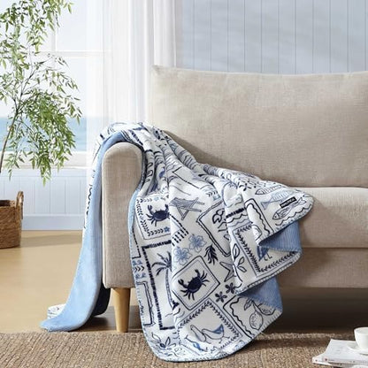 Nautica - Plush Fleece Throw Blanket for Bed or Couch, 50 x 60