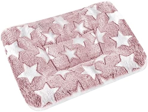 Small Animal Bed Mat, Soft & Warm, Suitable for Guinea Pig, Hamster, Rabbit, Rat and Bearded Dragon (X-Large(13.3''x9.4''), Star Red)
