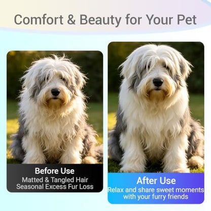 Dog Deshedding Rake for Shedding, Double-Sided Grooming Tool for Dogs & Cats, Gentle Skin-Friendly Pet Brush for Long and Short Hair Breeds, Removes Loose Hair and Keeps Coats Healthy (Brush)