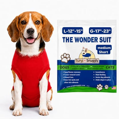 Surgi Snuggly Dog Surgery Recovery Suit, Cone Alternative, Spay/Neuter MS