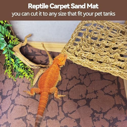 BNOSDM 2 PCS Reptile Carpet Mat Terrarium Liner Bedding Reptile Cage Mat Supplies for Tortoise Lizard Leopard Gecko Snake Chameleon 23.6’’ x 15.7’’