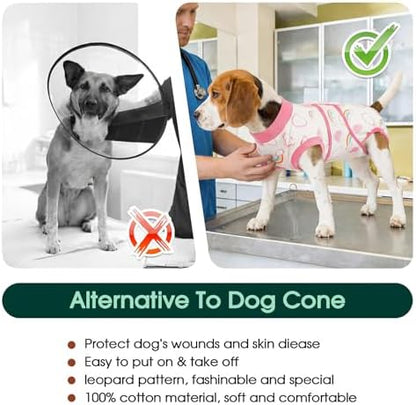 Kuoser Dog Surgery Recovery Suit, Soft Breathable Dog Recovery Suit for Female Spay Male Nueuter, Anti Licking Puppy Onesie Pet Surgical Suit for Dogs Abdominal Wounds Skin Disease, Rainbow 2XL