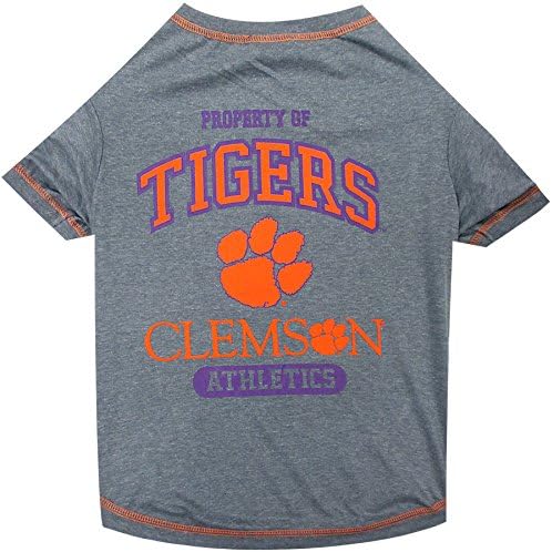 Pets First Collegiate Clemson Tigers Dog T-Shirt, Large. - Licensed Shirt for Pets Team Colored with Team Logos.- Premium Stretchable Materials for the Comfrot of Your Dog & Cat.
