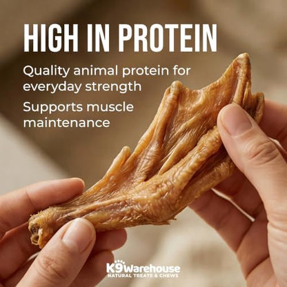 K9warehouse Duck Feet for Dogs – High Protein Dehydrated Dog Treats, Natural Crunchy Chews with Collagen, Glucosamine & Chondroitin for Joint & Hip Health, Dental Care, Small to Large Breeds (30 pcs)