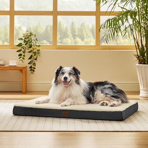 Bedsure XL Dog Bed for Crate, Pet Bed with Washable Cover, 41x27 Inch Grey