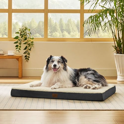 Bedsure XL Dog Bed for Crate, Pet Bed with Washable Cover, 41x27 Inch Grey