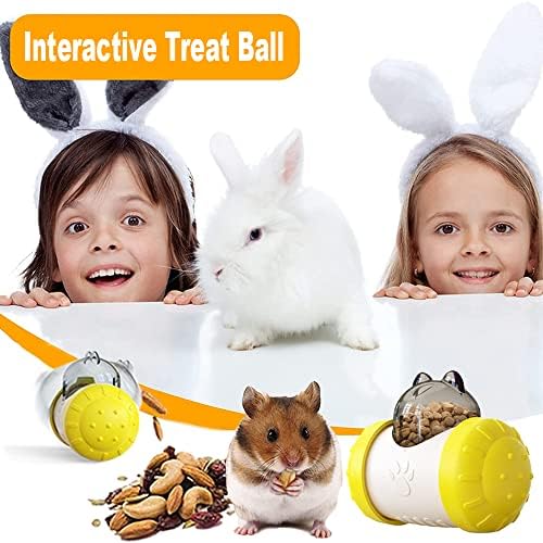 Rabbit Interactive Treat Ball, Guine Pig Interactive Toy and Meal Dispenser, Helps Regulate Pet Gastrointestinal Problems, Improve Digestion and Fight Obesity, Can Use with Food or Treats