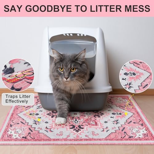 BEAUTYZOO Cat Litter Mat, 20" x 28" Litter Trapping Mat, Waterproof