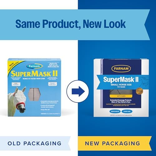 Farnam SuperMask II Horse Fly Mask Classic, Protects Eyes, Small Horse Size