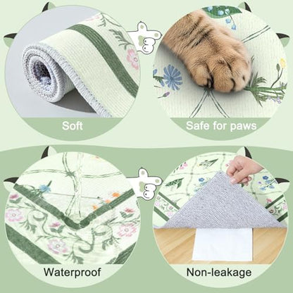 Bienbee Cat Litter Mat, 2 Pack 33" x 22" Machine Washable for Litter Boxes