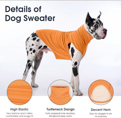 IECOii Dog Fleece Vest Sweater - Stretch Warm Pullover with Turtleneck