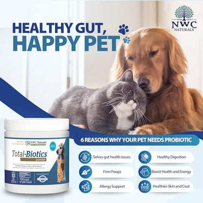 NWC Naturals Total-Biotics Dog & Cat Probiotic Powder 2.22 oz, 100 Servings