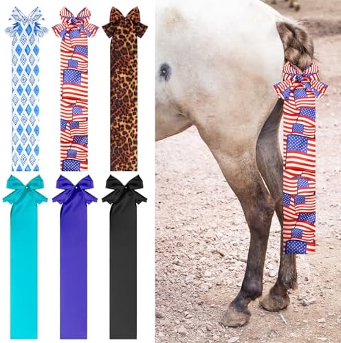 Huhumy 6 Pcs Horse Tail Bags 22" Breathable Slip on Guard,Modern Style