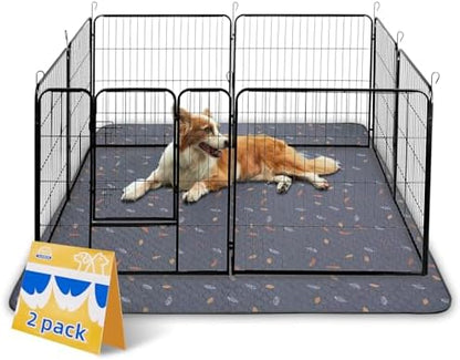 Sunheir Washable Pee Pads for Dogs Extra Large 48" x 60" 2-Pack, Reusable Puppy Pads Pet Training Pads for Dog Playpen Indoor, Waterproof Dog Pee Pads for Puppy Playpen, Whelping Pad - Deep Grey