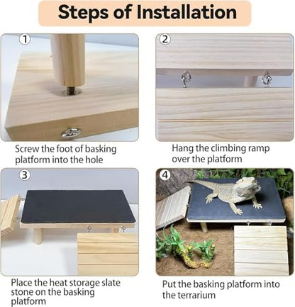 Bearded Dragon Basking Platform Climbing Tank Accessories Reptile Hideout