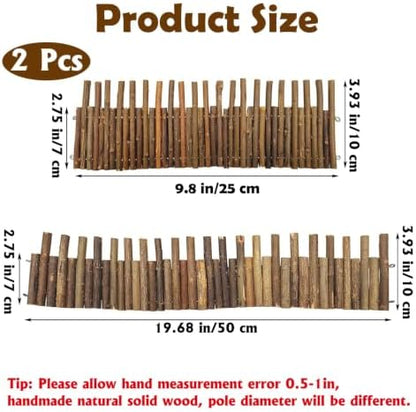 PINVNBY Bendy Hamster Climbing Ladder Bridge Long Natural Wooden Rat Fence