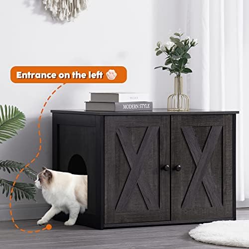 DWANTON Cat Litter Box Enclosure, Hidden Litter Box Furniture, 27.6 Inches