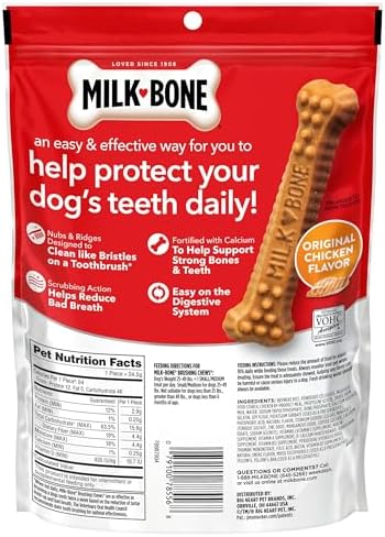 Milk-Bone Brushing Chews, Small/Medium, Original Flavor, 45 Dental Treats