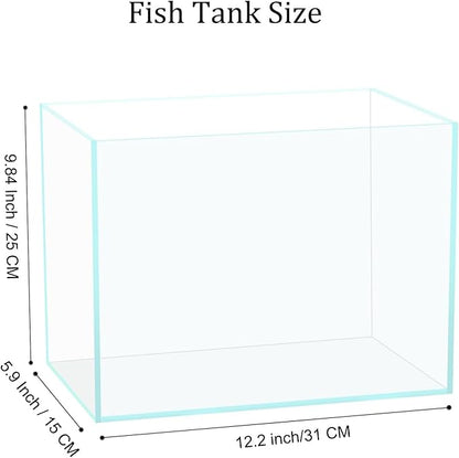 Vimvins 3 Gallon Glass Fish Tank, Easy to Maintain Small Aquarium for Betta/Goldfish/Snails/Shrimp and Aquatic Planting.