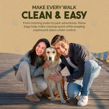 Earth Friendly Dog Poop Bags, 324 Count - Extra Thick, Leak-Proof, Lavender Scented Dog Poop Bags with Odor Blocker - Eco-Friendly, Tear-Resistant, 9x13 Inch Bags for Large & Small Dogs - 18 Rolls