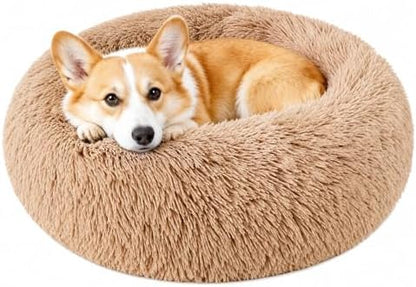 Medium Dog Bed, Washable Plush Donut Dog Bed, 28 Inch