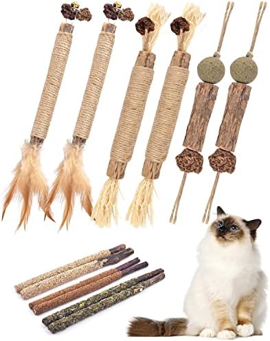 TINDTOP Catnip Chew Toys for Cats, 12 Pack Natural Silvervine Sticks