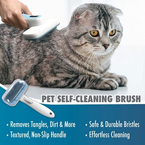 Pet Slicker Brush – Self Cleaning Brush for Dogs & Cats