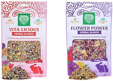 Small Pet Select Vita-Licious Essentials - Natural Herbal Treats Flower Power Herbal Blend, a Natural Herbal Treat for Rabbits and Guinea Pigs, 4.4 oz
