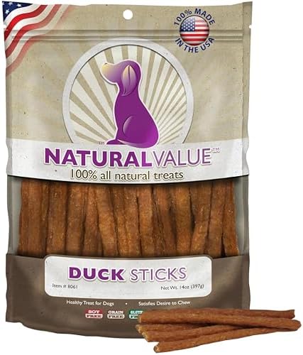 Loving Pets Natural Value Duck Sticks - Soft Jerky Dog Treats for Large & Small Breeds - Healthy Gluten, Wheat, Soy & Grain Free Pet Treats for Dogs
