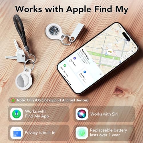 Air Tracker Tags-4 Pack (iOS Only), [Apple MFi Certified] Key Finder