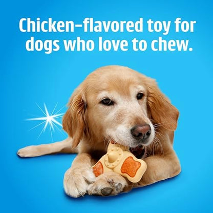 Hartz Chew ‘n Clean Chew Toy and Treat in One Chicken Flavored Tri-Point Dog Toy, Medium