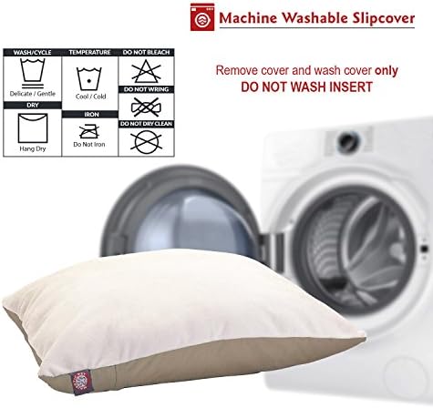 Majestic Pet Rectangle Medium Dog Bed Washable – Removable Slipcover Pet Bed – Dog Crate Bed Super Value Pillow Dog Bed – Dog Kennel Bed for Sleeping - Dog Bed Medium Breed 30 x 40 Inch – Khaki