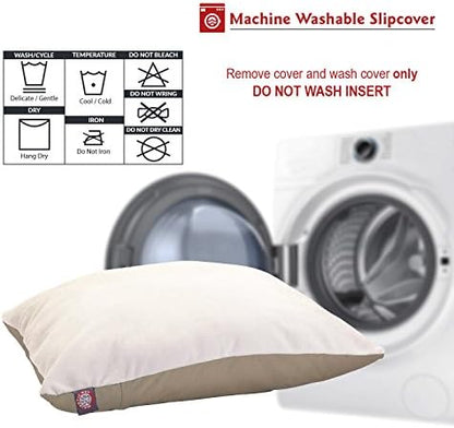 Majestic Pet Rectangle Medium Dog Bed Washable – Removable Slipcover Pet Bed – Dog Crate Bed Super Value Pillow Dog Bed – Dog Kennel Bed for Sleeping - Dog Bed Medium Breed 30 x 40 Inch – Khaki