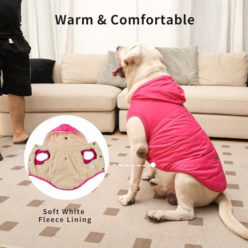 Vecomfy Warm Dog Coats with Hoodie,Winter Dog Jackets for Small Dogs