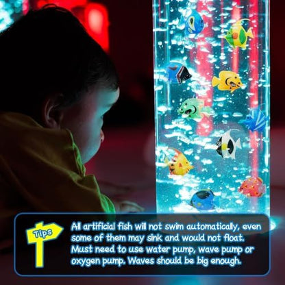 Weewooday 80 Pcs Artificial Moving Fishes Plastic, Random Fish