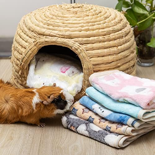 CUSOZWO Guinea Pig Bedding Mat 6 Pack, Soft Fleece Small Pet Blankets