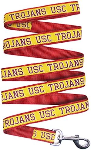 NCAA PET Leash, Large, USC Trojans, Shiny & Colorful Leash for Dogs & Cats Licensed by The NCAA