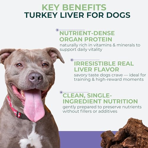 Momentum Carnivore Nutrition Freeze-Dried Turkey Liver Dog Treats & Cat Treats – Single-Ingredient, High-Protein, Grain-Free, Naturally Flavorful & Lean – Made in USA – 3.5 oz Bag (Pack of 3)
