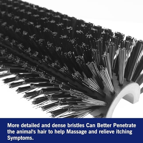 Livestock Scratching Brush Goat Scratcher Brush Full Massage Grooming Tool with 8 Screws for Cow,Cattle,Cow,Sheep, Horses,Pigs