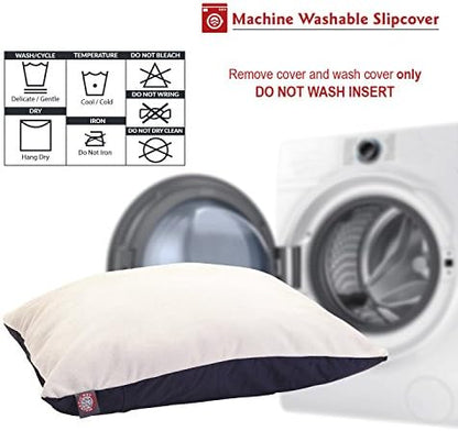 Majestic Pet Rectangle Large Dog Bed Washable – Removable Slipcover Pet Bed – Dog Crate Bed Super Value Pillow Dog Bed – Dog Kennel Bed for Sleeping - Dog Bed Large Breed 36 x 48 Inch – Blue