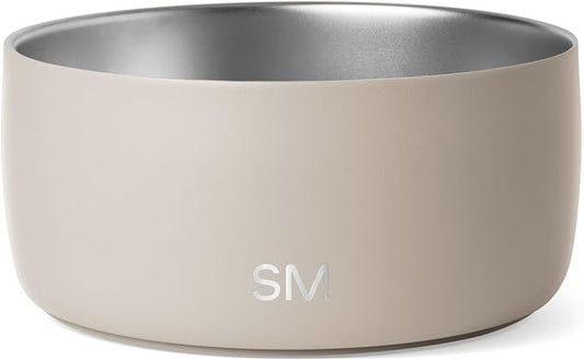 Simple Modern Stainless Steel Pet Water Bowl for Dogs & Cats | Reusable Insulated Stainless Steel Food Bowls for Dog Cat | No Tip No Slip BPA Free | Bentley Collection | Medium (32oz) | Almond Birch
