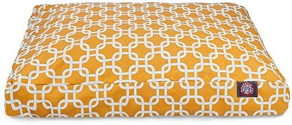Majestic Pet Rectangular Dog Bed, Large, 44x36x5 in, Washable, Yellow