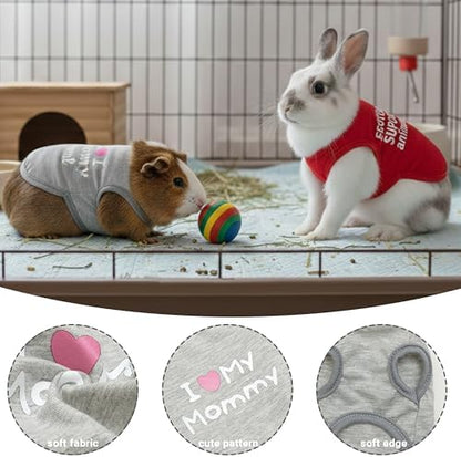 Guinea Pig Clothes (2-Pack), Soft Small Animal Vest T-Shirt