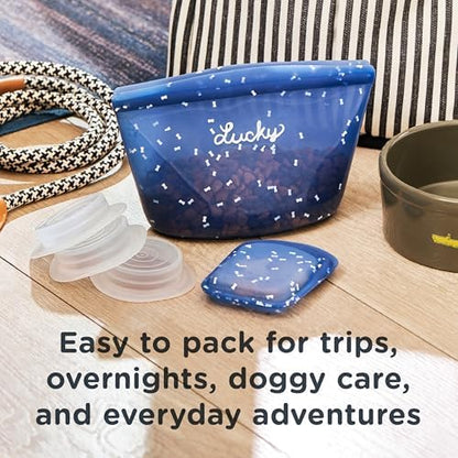 Stasher Reusable Silicone Dog Food Container and Travel Treat Bag, 4-Cup