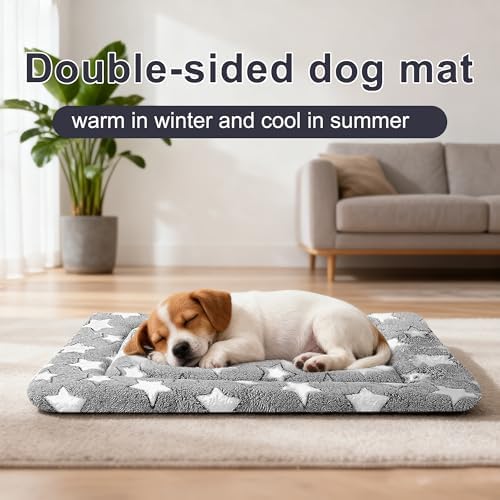 Dog Bed Mat – Soft & Comfortable Dog Kennel Pad for Crate – Durable Crate Bed & Mat for Dogs & Cats – Ideal for Crate, Kennel, and Home Use (Pack of 2)